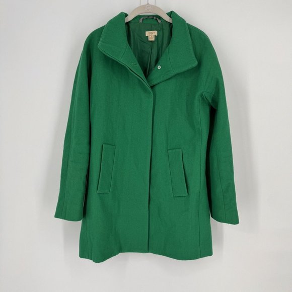 J.CREW Jackets & Blazers - Jcrew Coat Women’s 4 green wool blend spring colorful peacoat preppy office